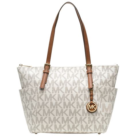 michael kors jet set tote bag white|michael kors packable tote.